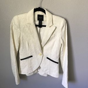 Smythe Lace Trimmed Pocket Cutaway Blazer